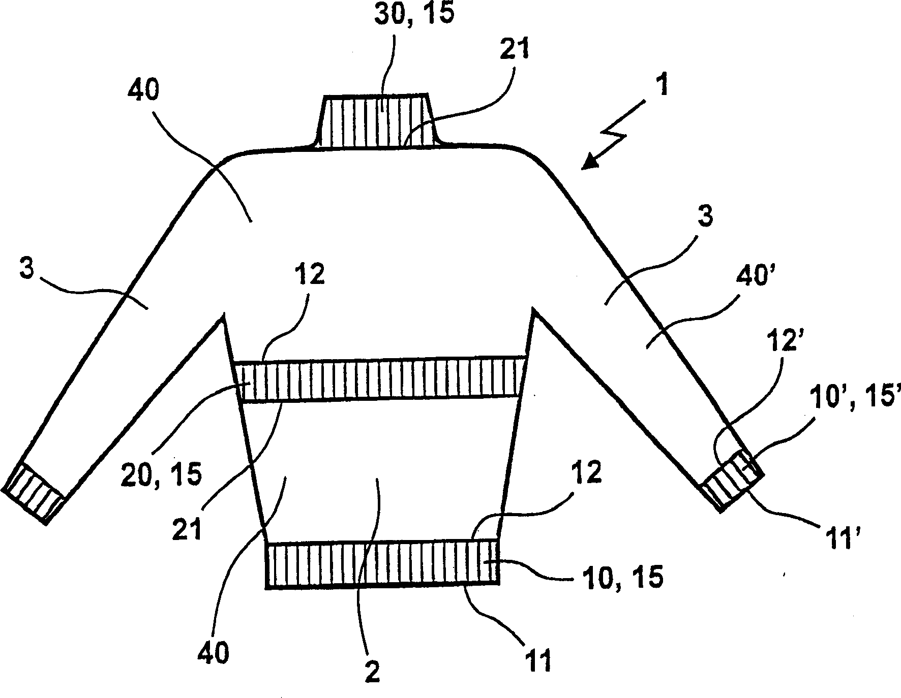 Production method of rib fabric portion