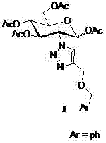 2-(1',2',3'-triazole-4'-oxybenzyl)-1,3,4,6-o-acetyl-d-glucose and its preparation method and application