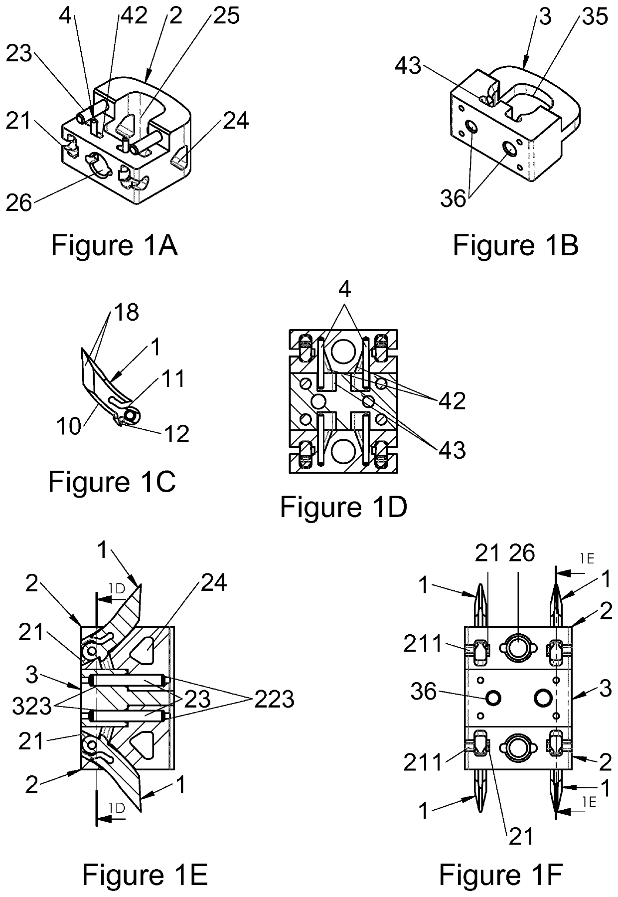 Vertebral implant, device for vertebral attachment of the implant and instrumentation for implantation thereof