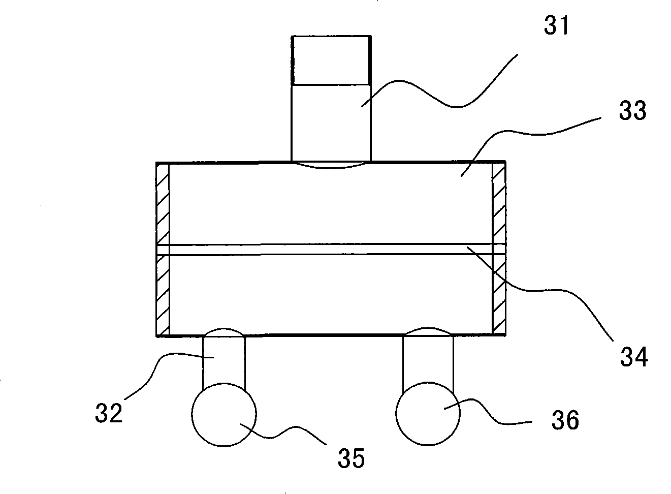 Internal component gas distributor of converter