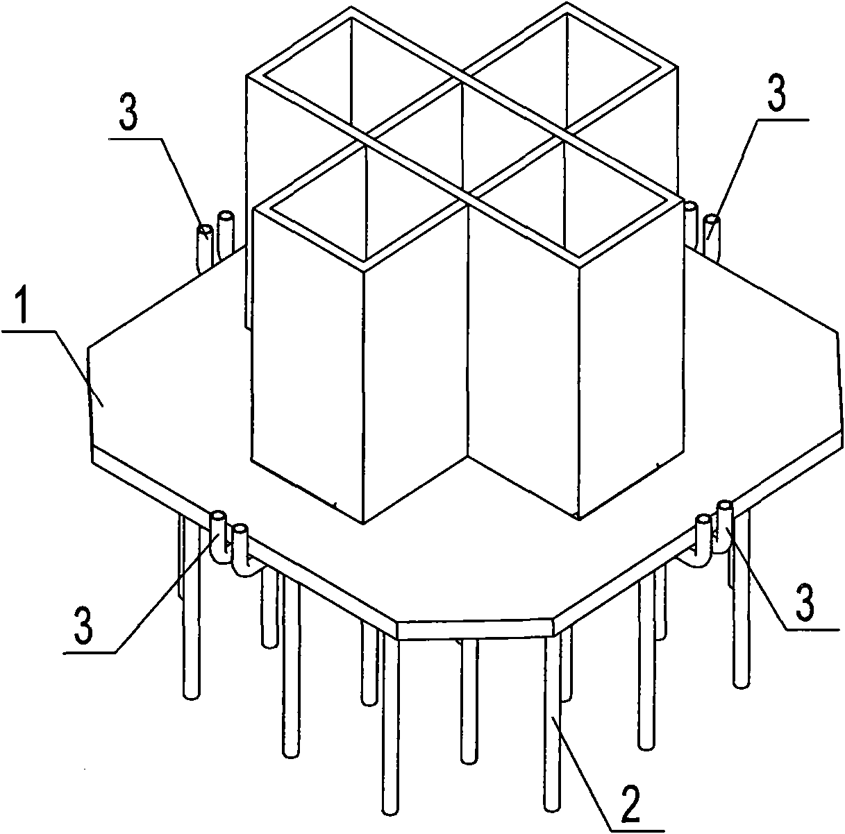 Device for preventing high temperature caused by welding metal embedded part from burning out concrete base layer and method thereof