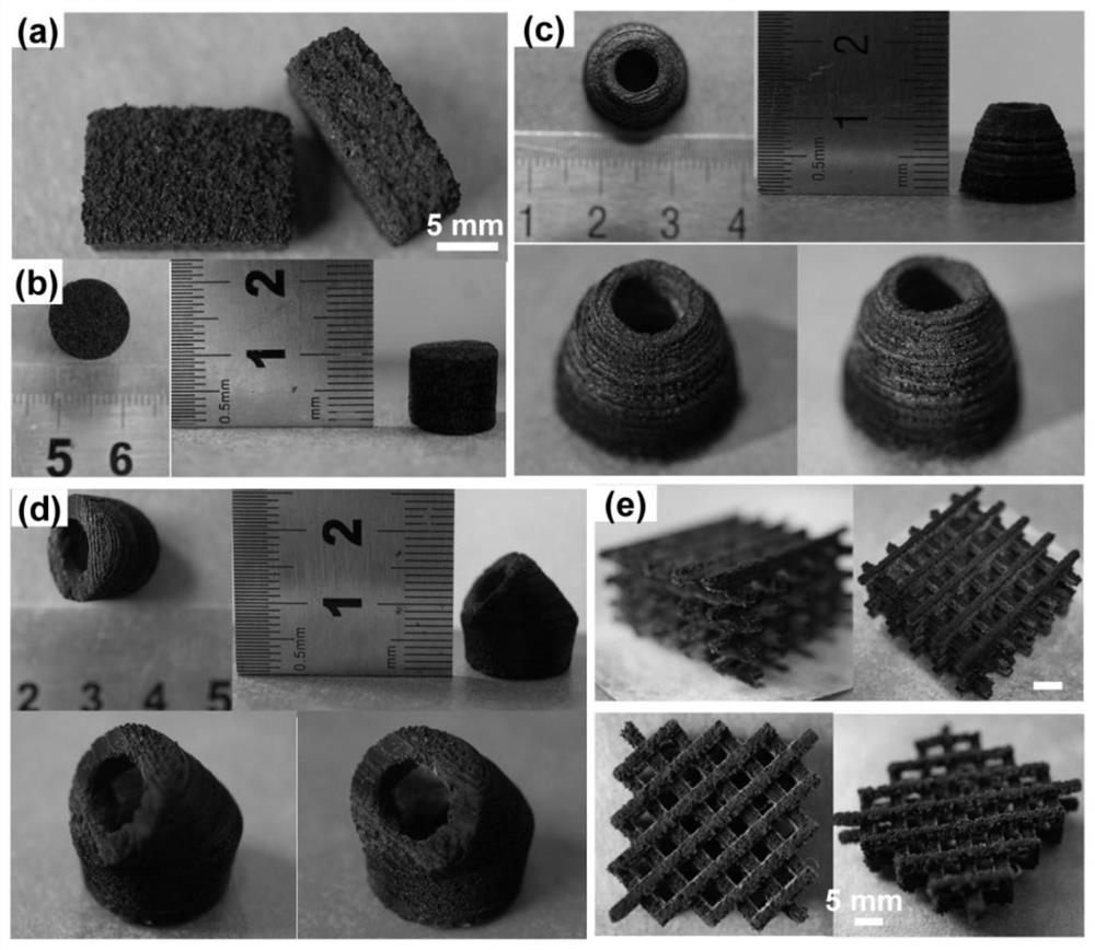 Method for preparing three-dimensional graphene structure through 3D printing