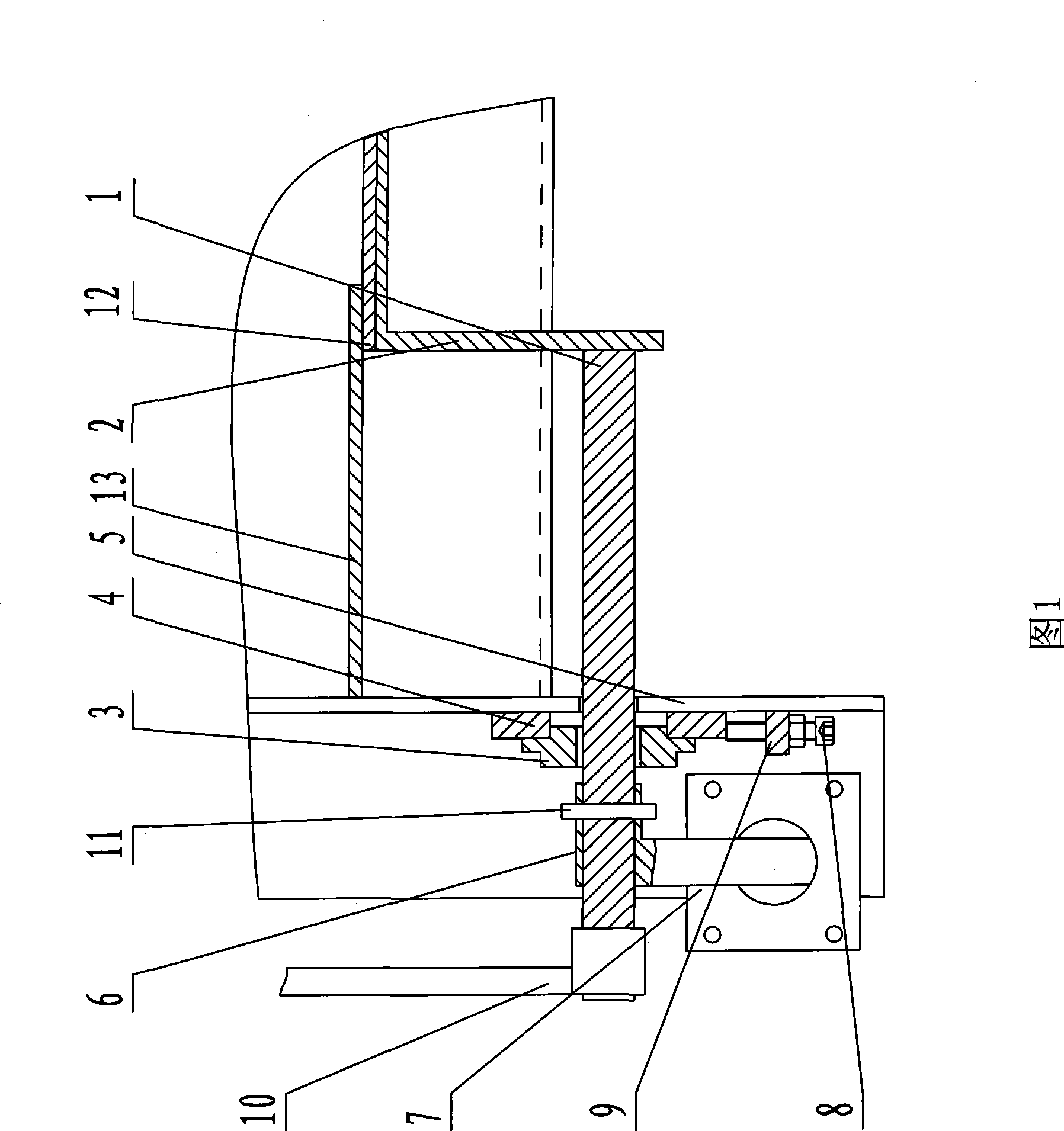 Discharge door mechanism of stirring machine