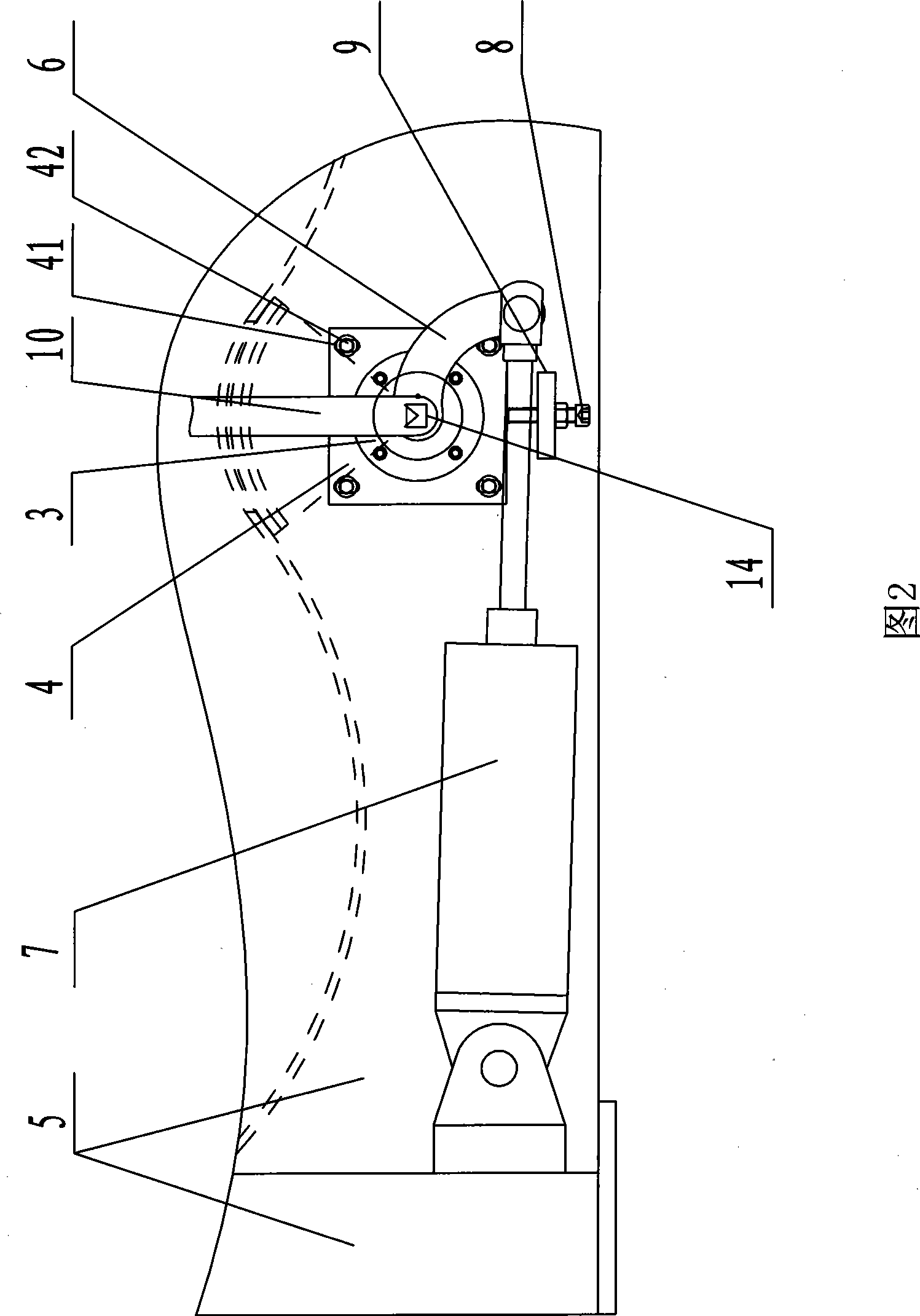 Discharge door mechanism of stirring machine