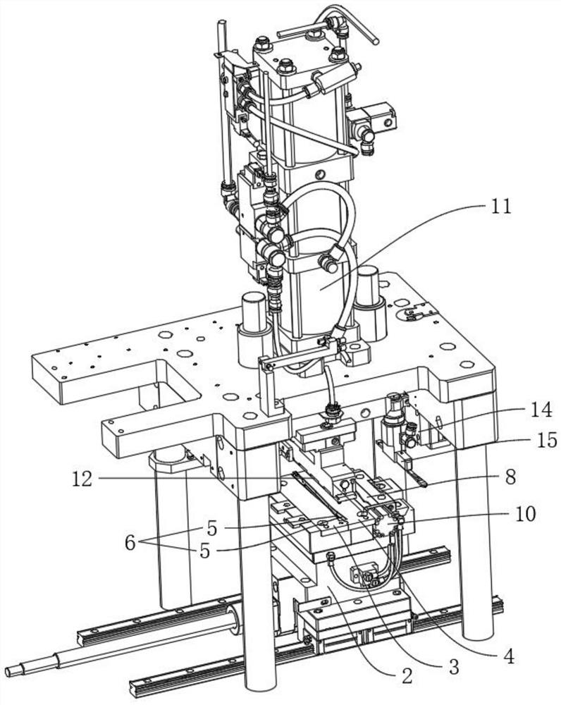 Device for fixing earpiece and inserting hinge support rod in glasses pin inserting machine