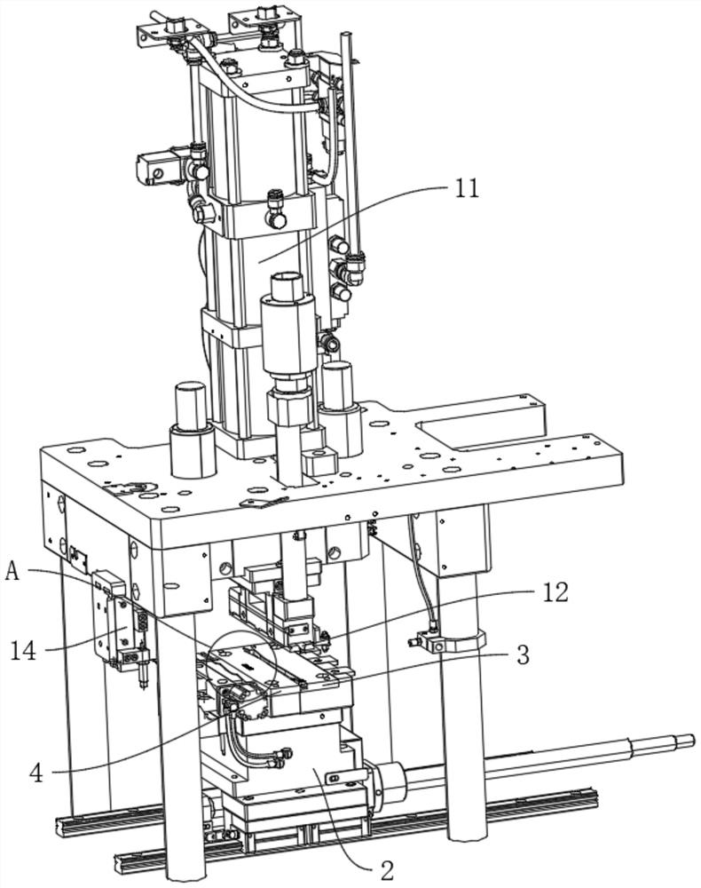 Device for fixing earpiece and inserting hinge support rod in glasses pin inserting machine