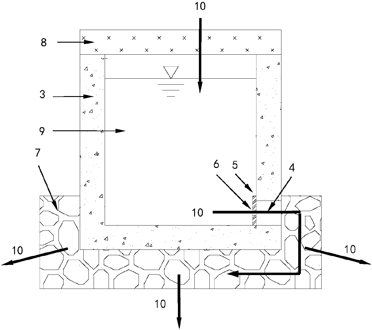 Drainage system capable of achieving water collection and slow leakage successively