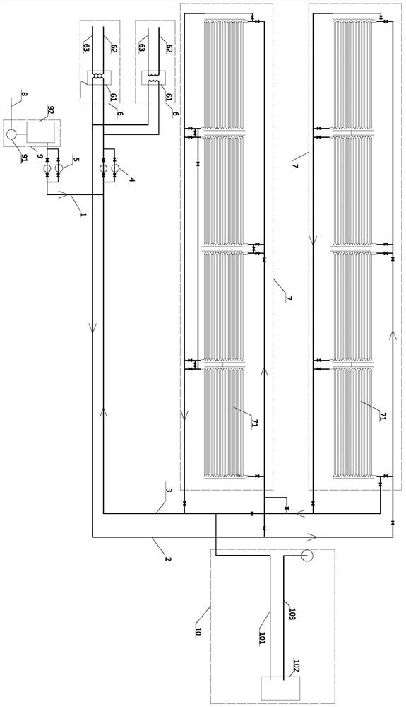 Kiln cylinder radiant heat heating system
