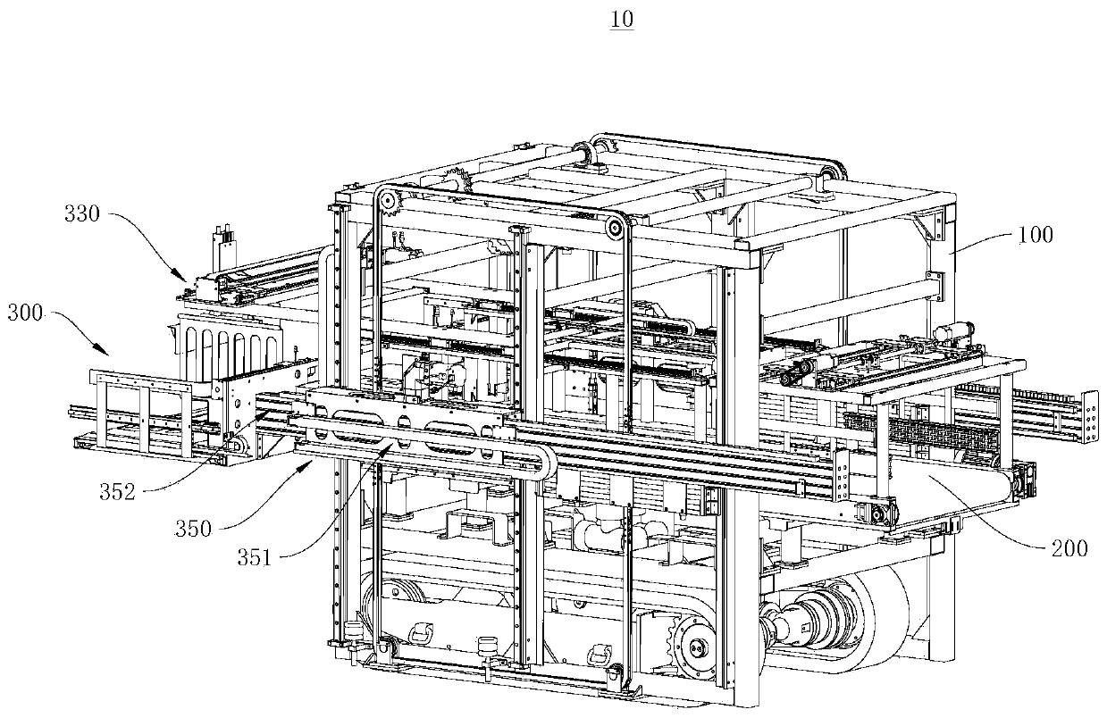 Stacking device and loading machine