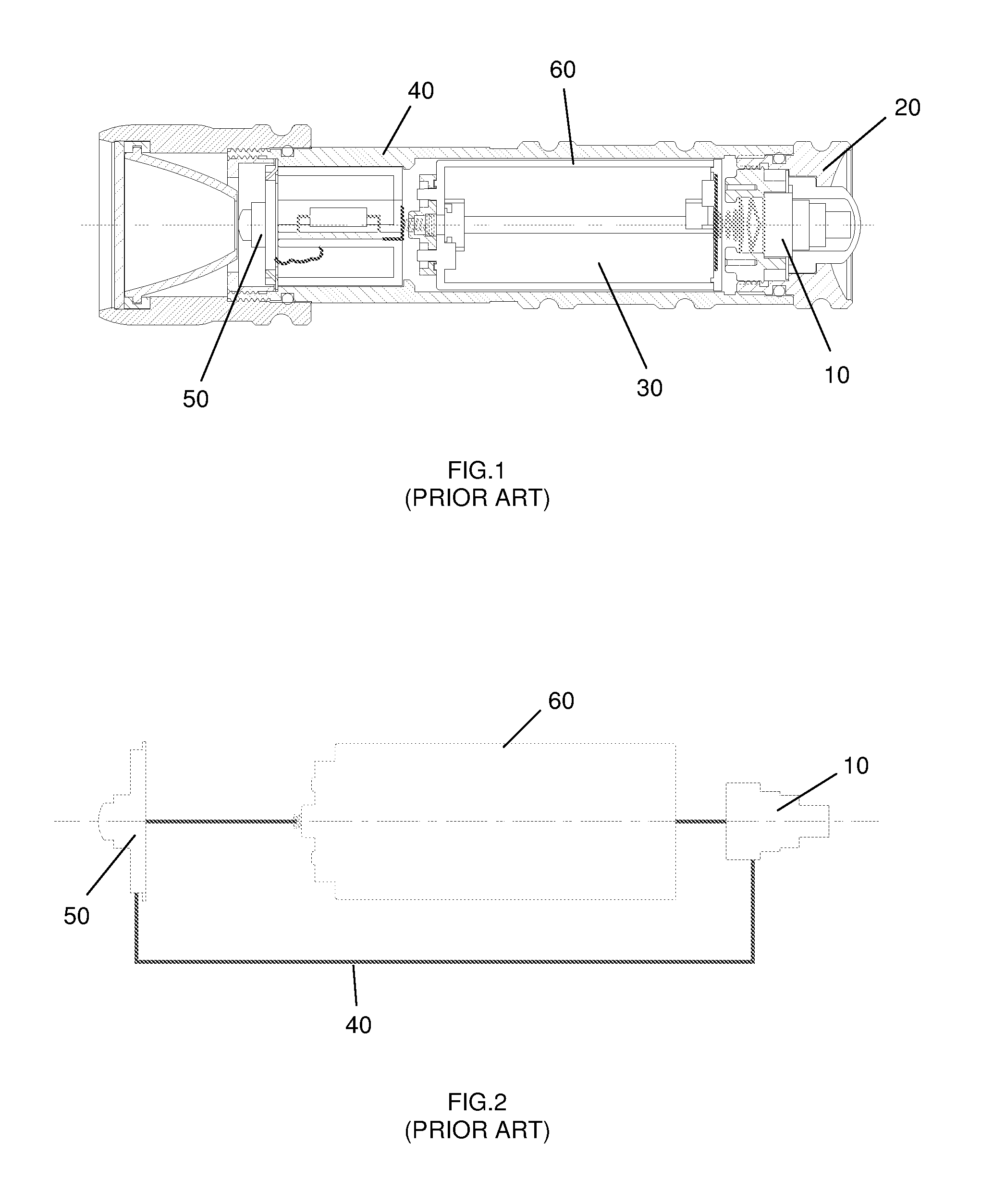 Flashlight with battery cartridge assembly