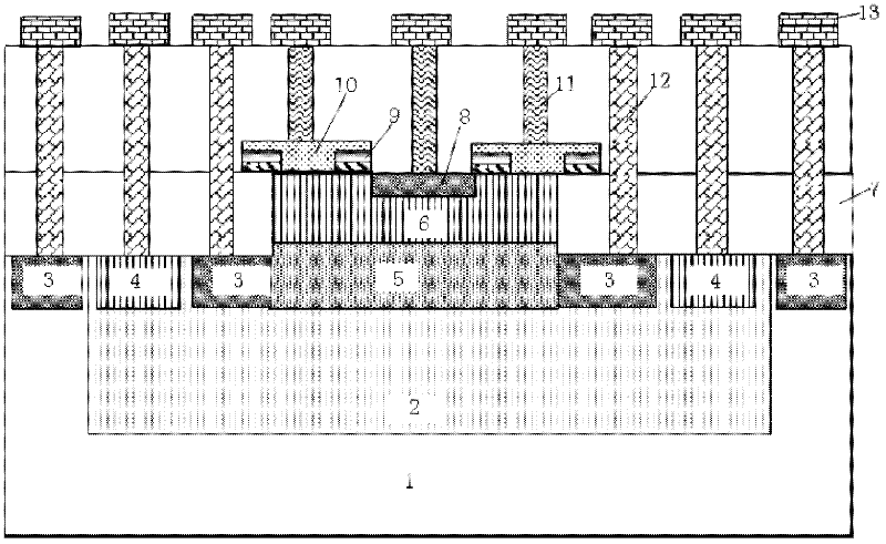 VPNP device structure used in BiCMOS (Bipolar Complementary Metal Oxide Semiconductor) process and manufacturing method thereof