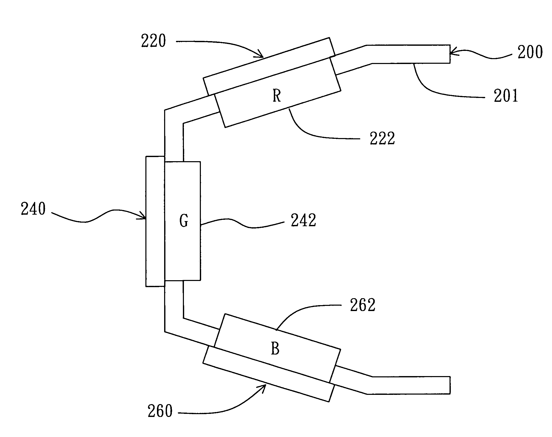 Light device with a color mixing effect