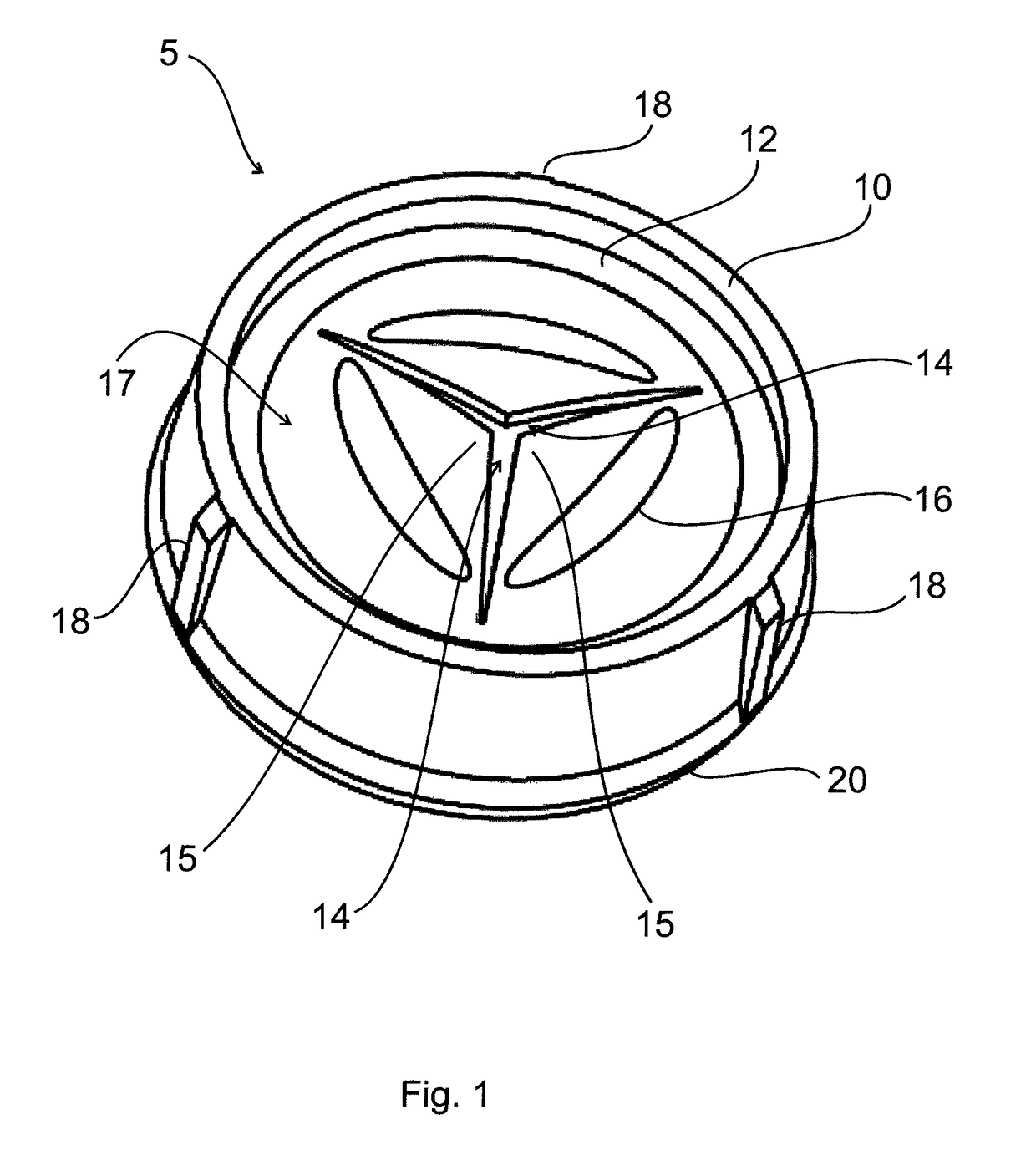 Valvular closure element, closure cap comprising the valvular closure element, and a method and an apparatus for manufacturing the valvular closure element