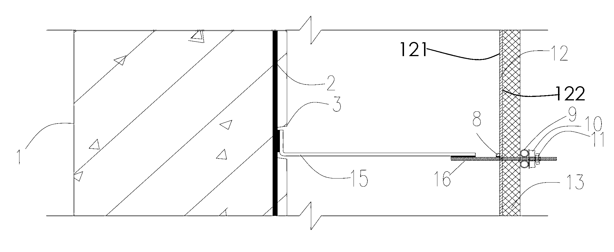 Construction method of one-side form bracing for underground structure sidewalls