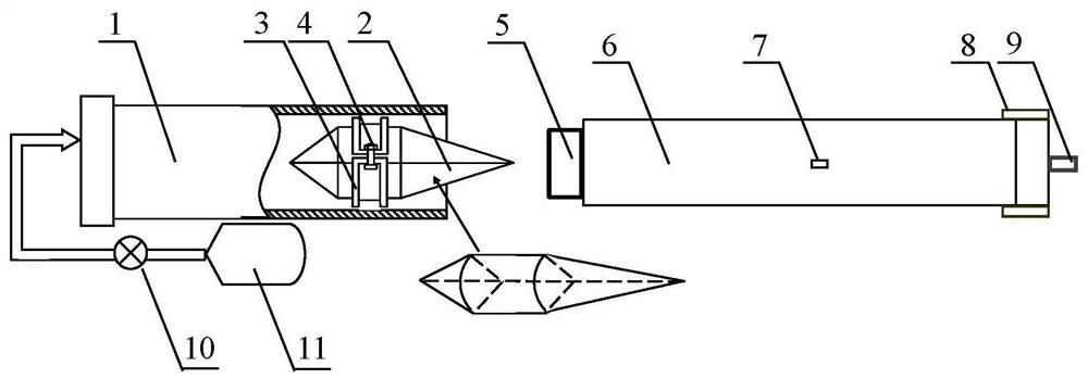 Apparatus and method for calibrating accelerometer by using bullet beam with variable cross-section to generate wide pulse