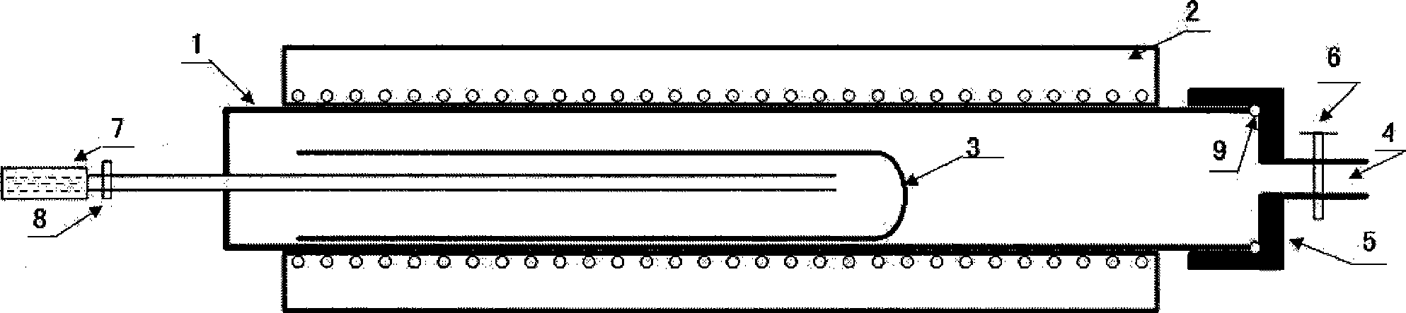 Method for plating carbon film on ampoule internal wall for CdZnTe crystal growth and apparatus thereof