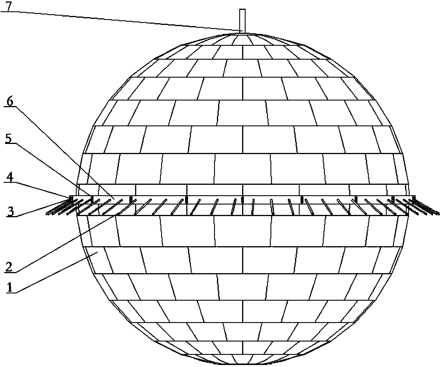 Flexible equator supporting structure of organic glass detector