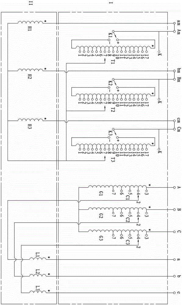 A kind of voltage regulating transformer and its grade difference voltage regulating method