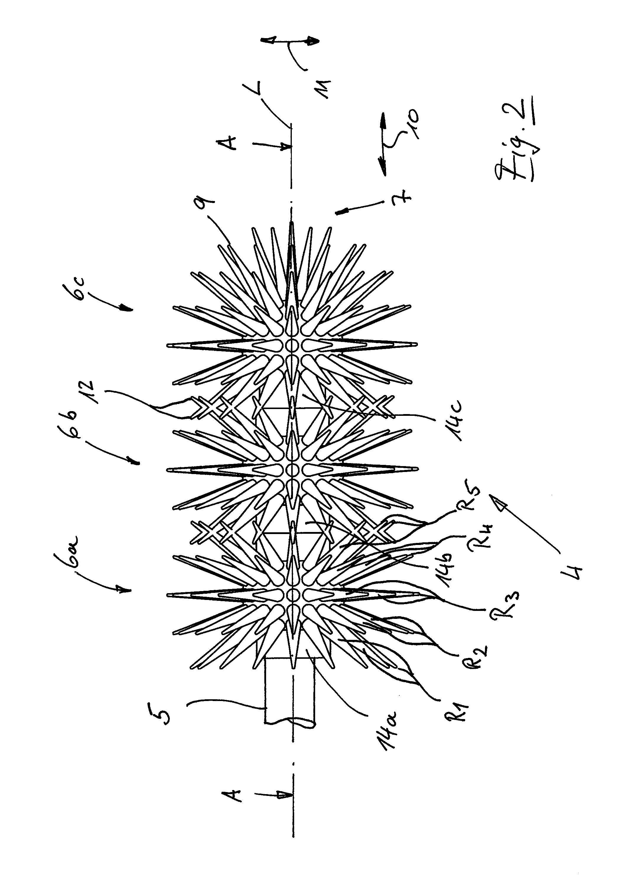 Applicator device for applying a cosmetic, applicator element therefor, and cosmetic unit comprising the applicator device