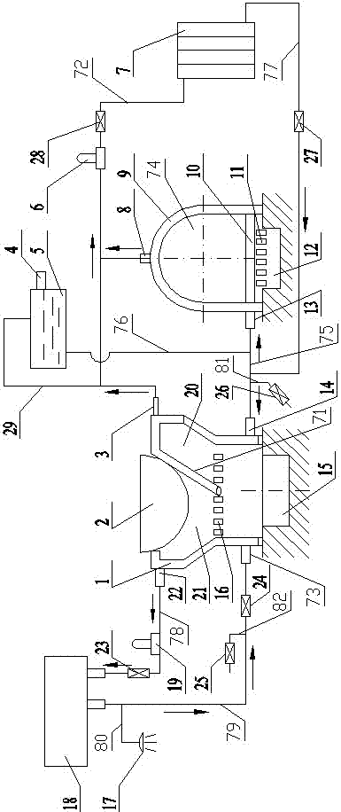 Stove-connecting kang heating and hot water system for burning biomass fuel and using method of stove-connecting kang heating and hot water system