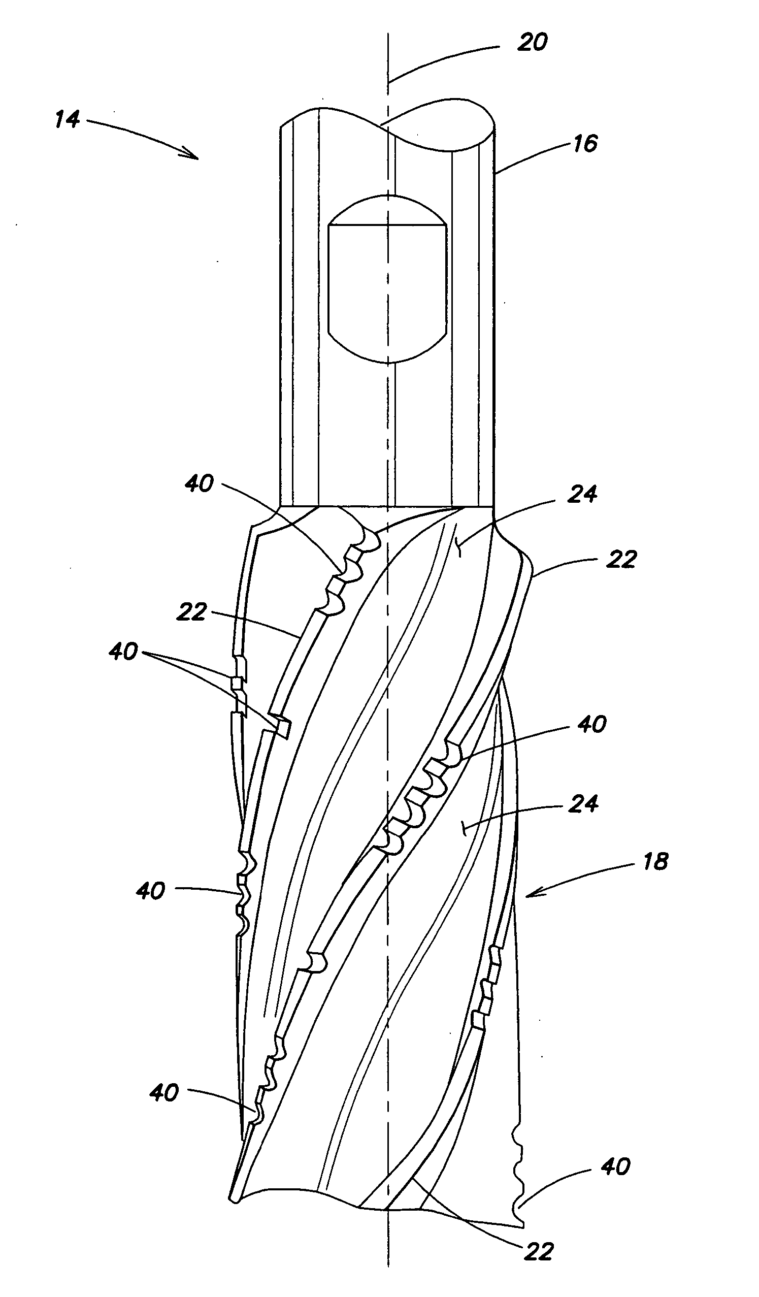 Rotary cutting tool with non-uniform distribution of chip-breaking features
