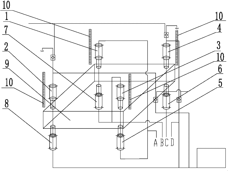 Bidirectional couple four-corner levelling control system