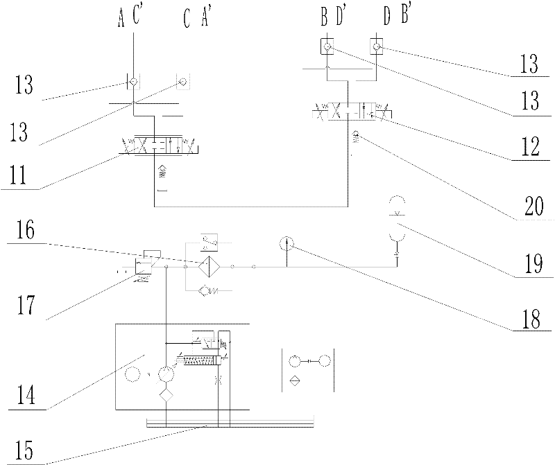 Bidirectional couple four-corner levelling control system