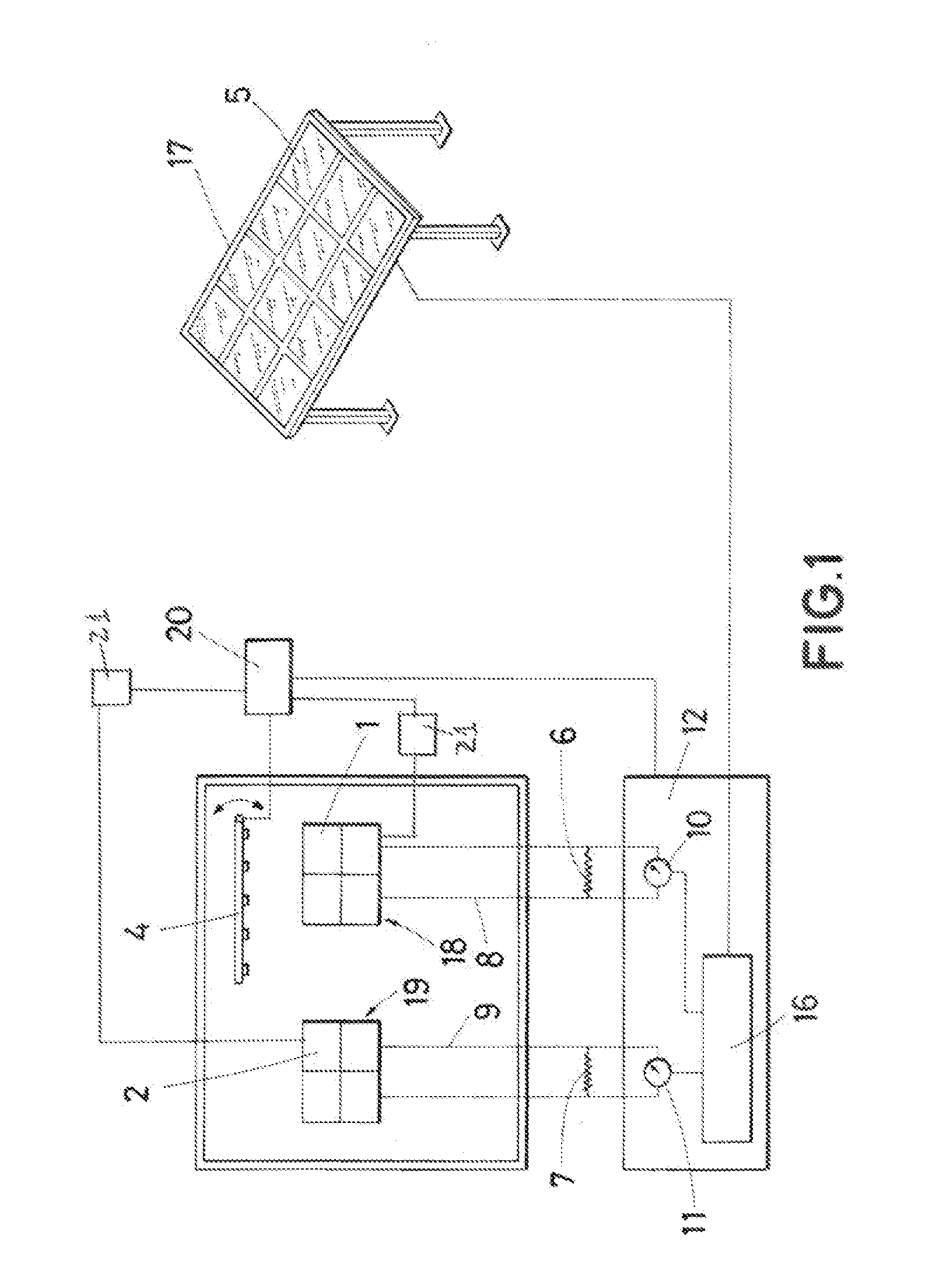 Device and method for measuring a drop in power in a solar plant, and solar plant comprising said device