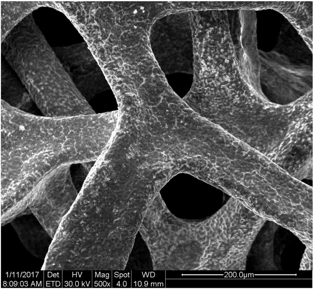 Preparation and application of NiWP electric catalyst material with three-dimensional structure