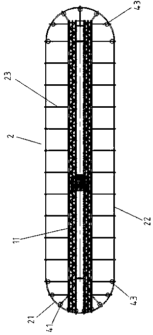 Concrete circulation conveying system with hanging cages