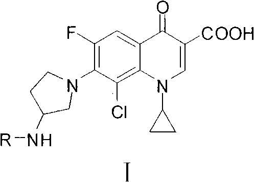 Clinafloxacin amino derivatives and application thereof
