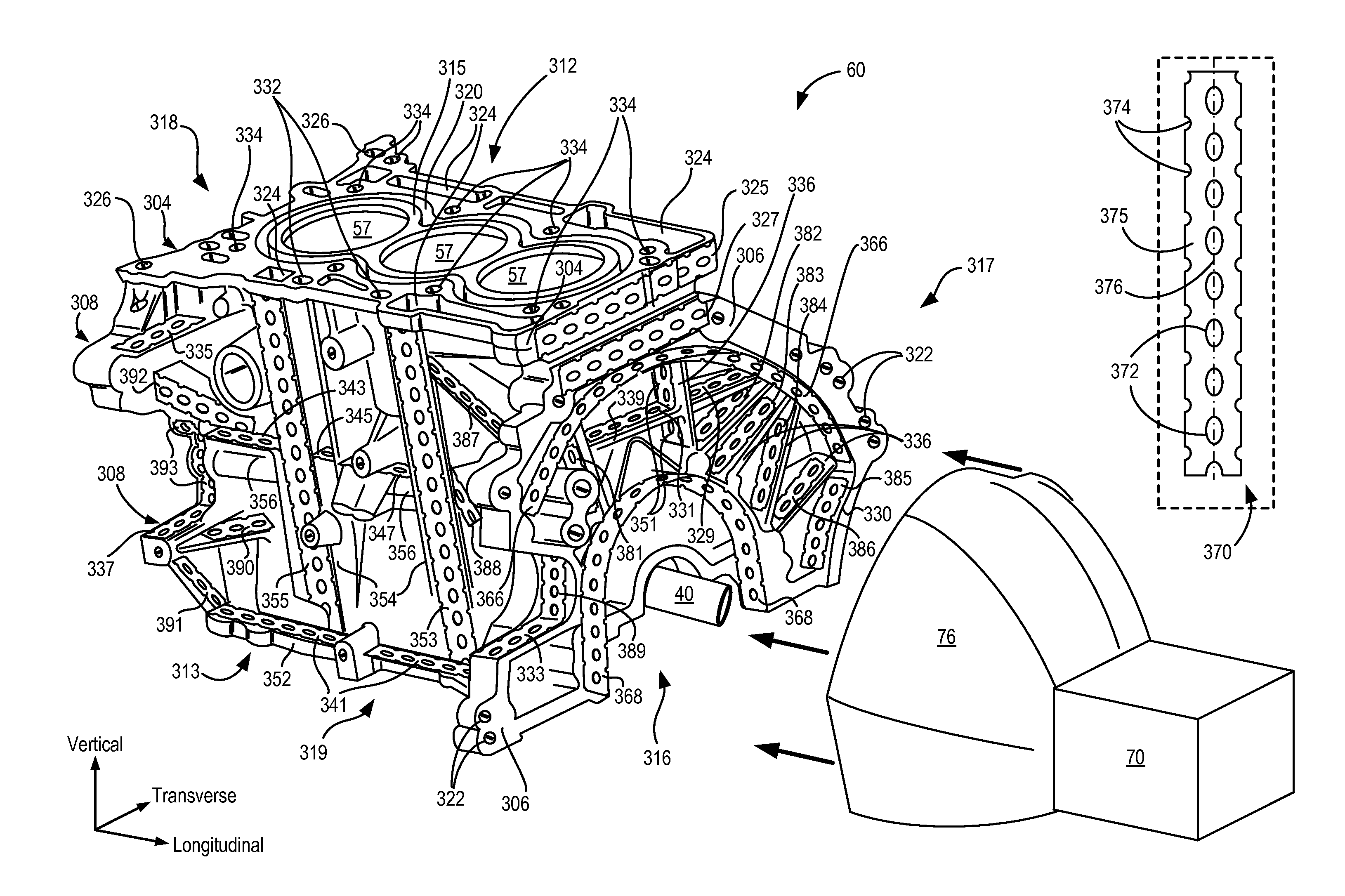 Reinforced composite cylinder block