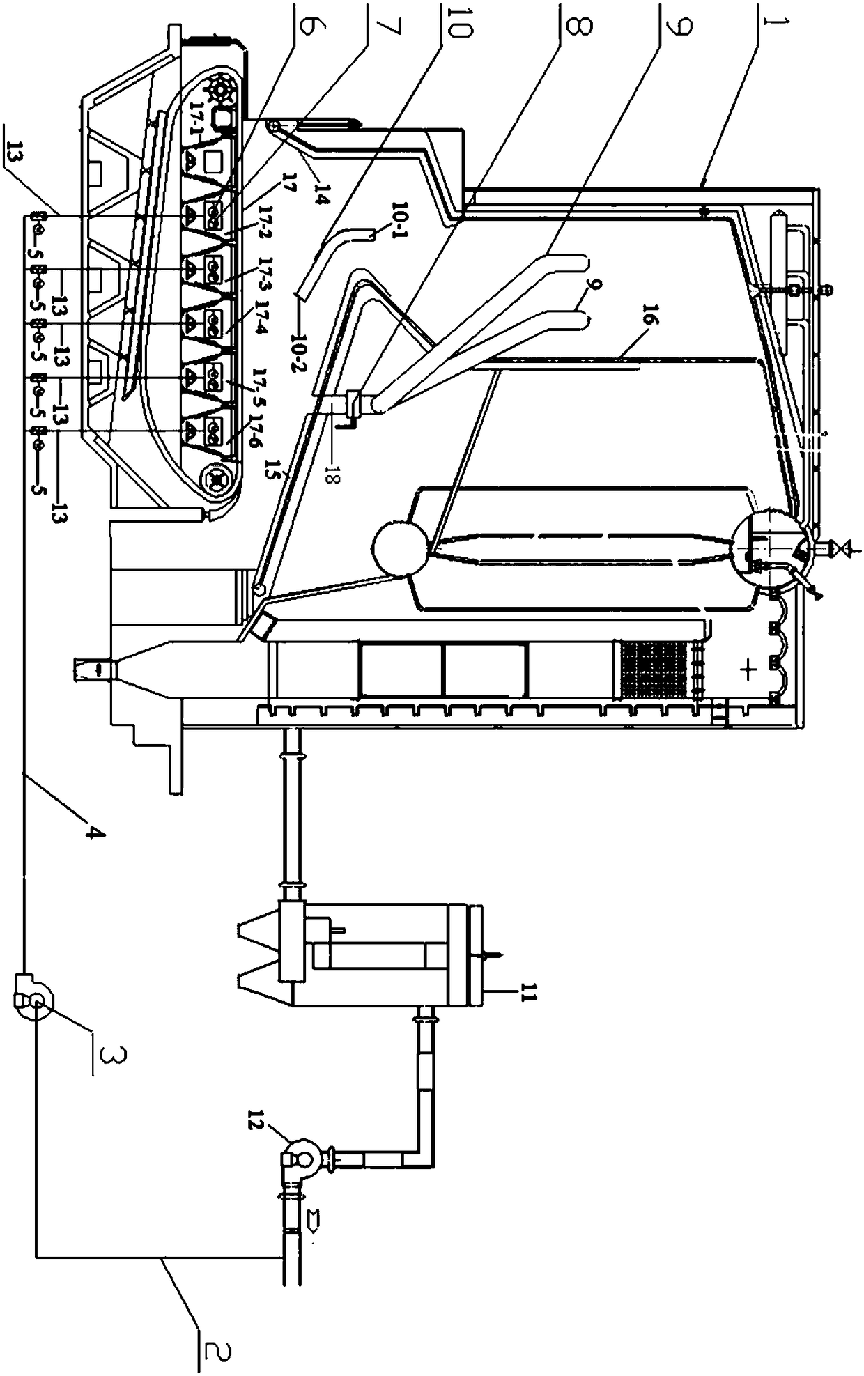 An independent zoned stratified flue gas circulation combustion system and its application method