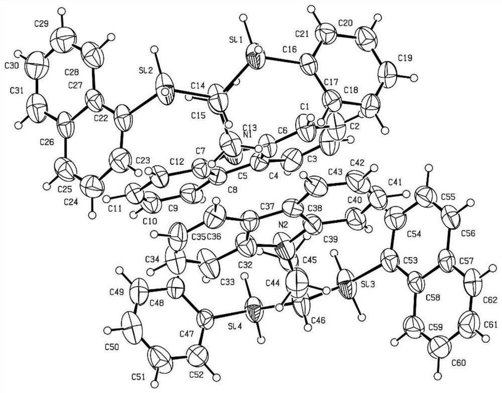 A chiral gem-disilazane compound containing four silicon-hydrogen bonds and its synthesis method and application