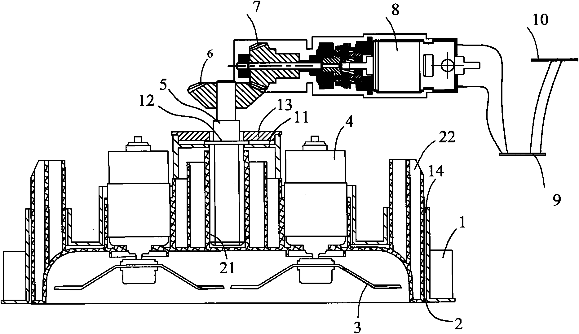 Structure for automatically regulating mowing height of intelligent mower