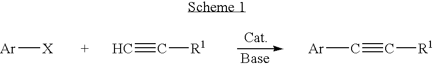 Palladium-catalyzed coupling of aryl halides with alkynes