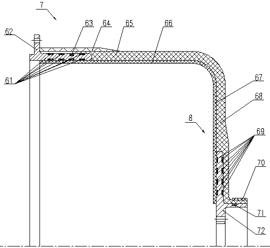 Composite material structural part with metal flange and preparation method thereof