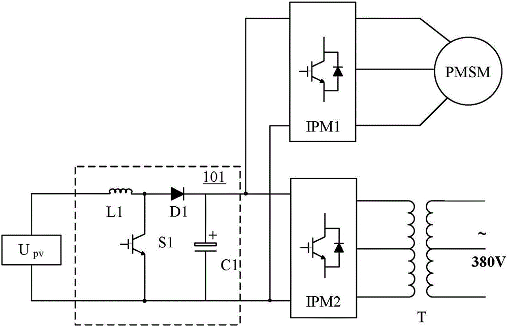 Three-phase non-isolated grid connection converter and air-conditioning system