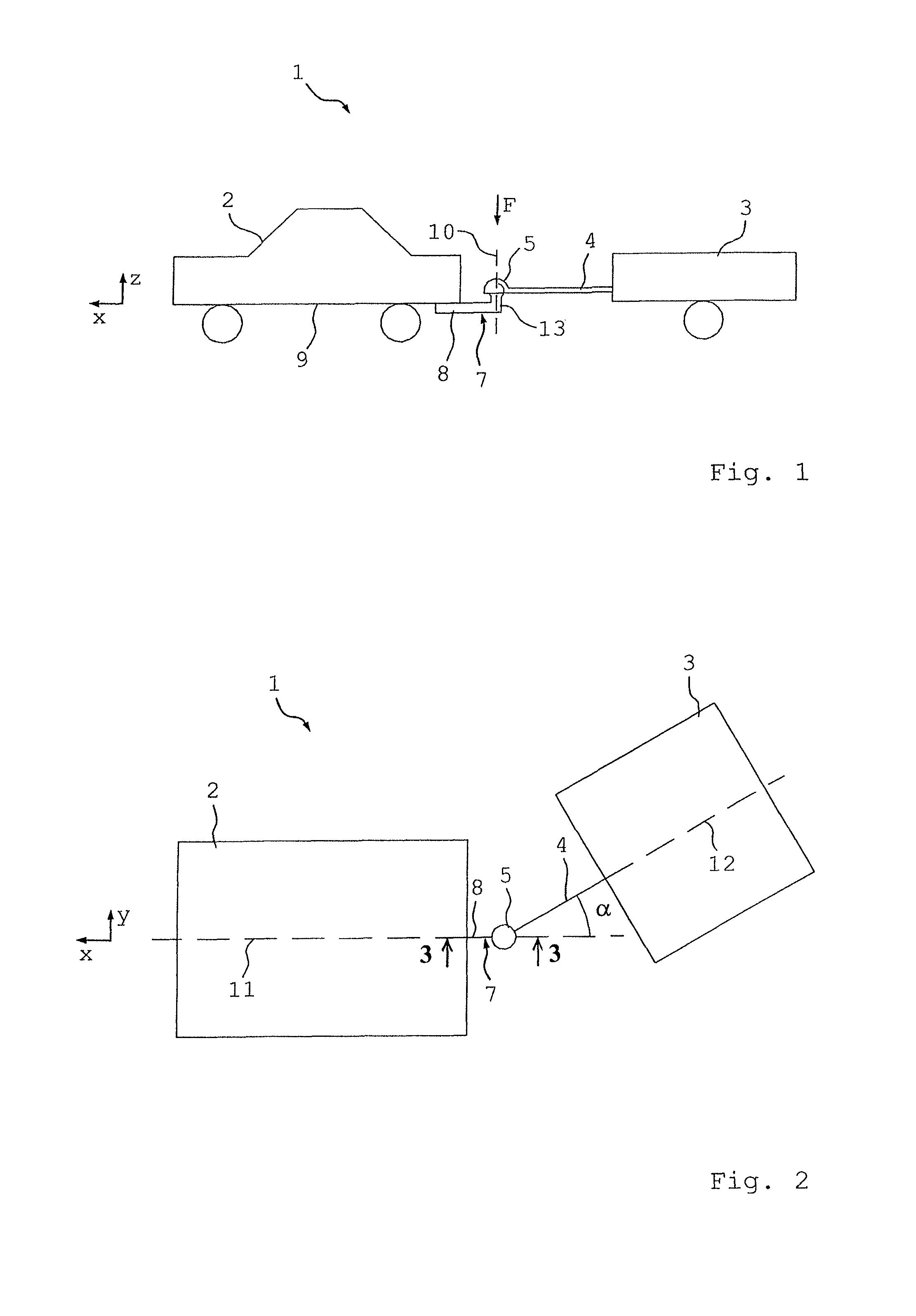 Towing device for a towing vehicle