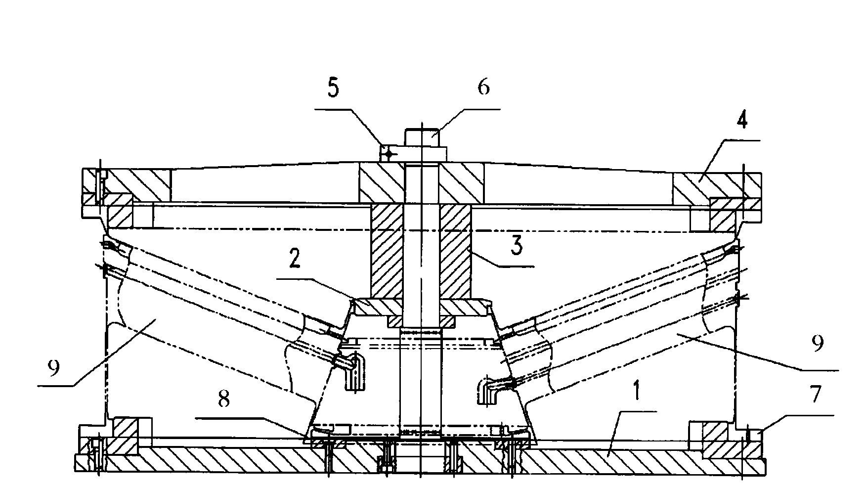 Device for performing heat treatment correction on titanium alloy spoke structure welded case