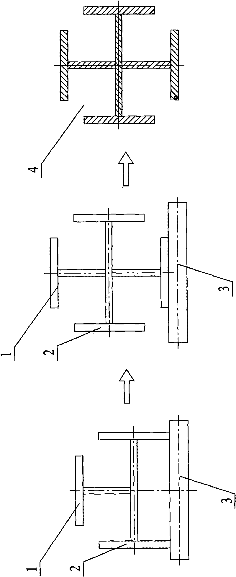 Crossed column assembling machine