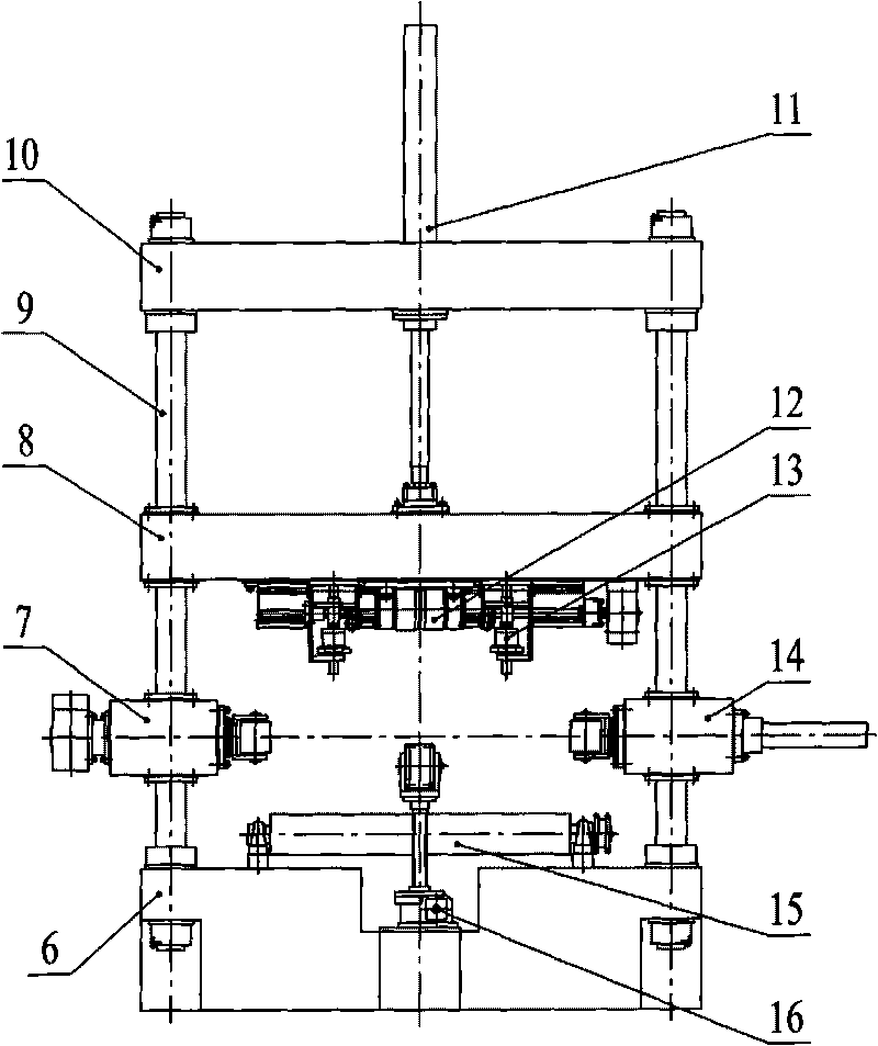 Crossed column assembling machine