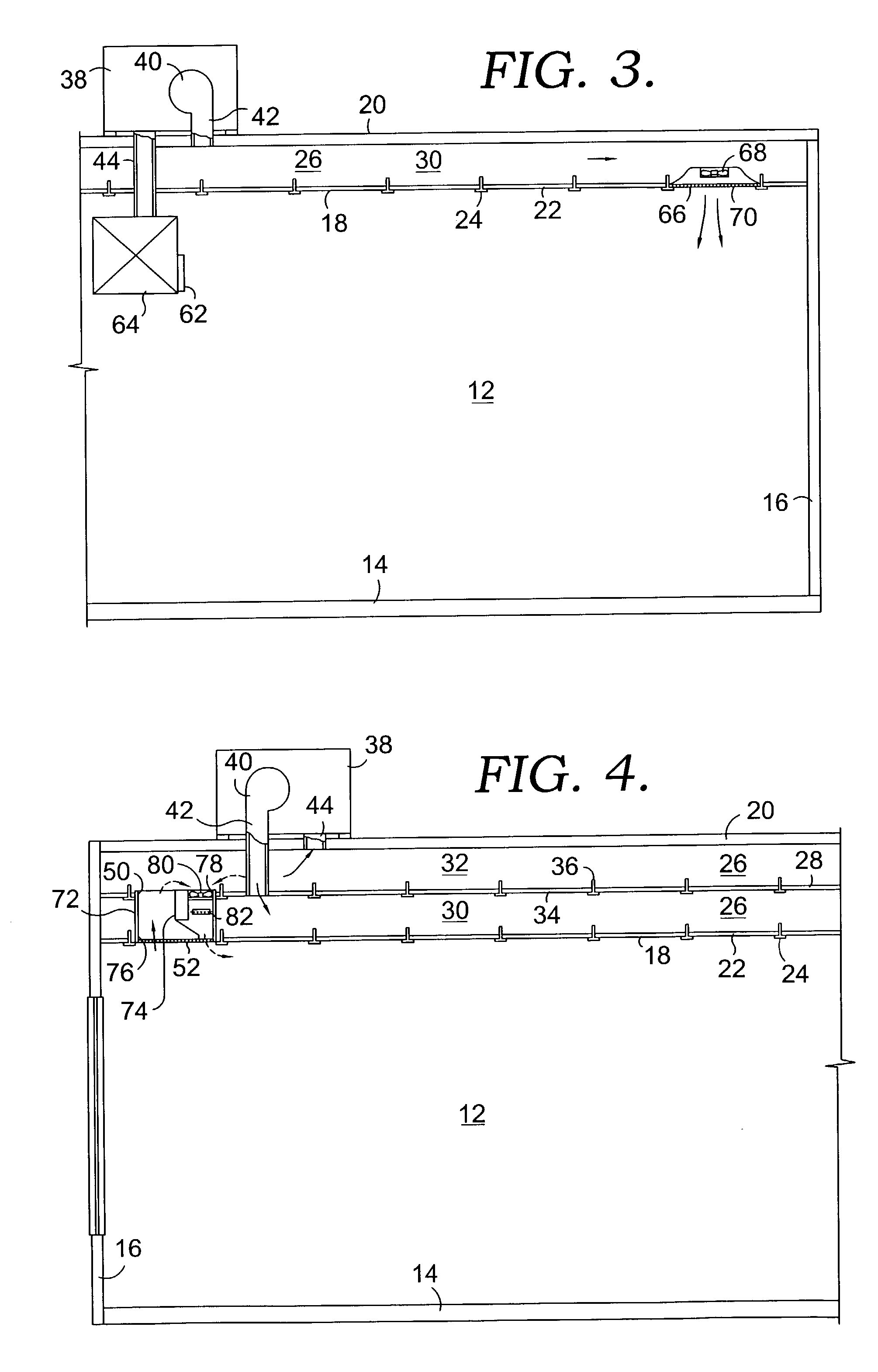 Method and apparatus for delivering conditioned air using dual plenums