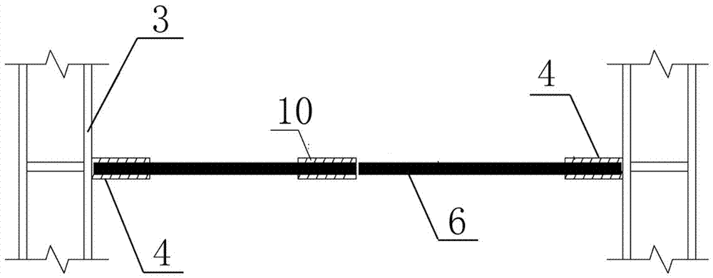 Variable-section structure of stiff beam and construction method thereof
