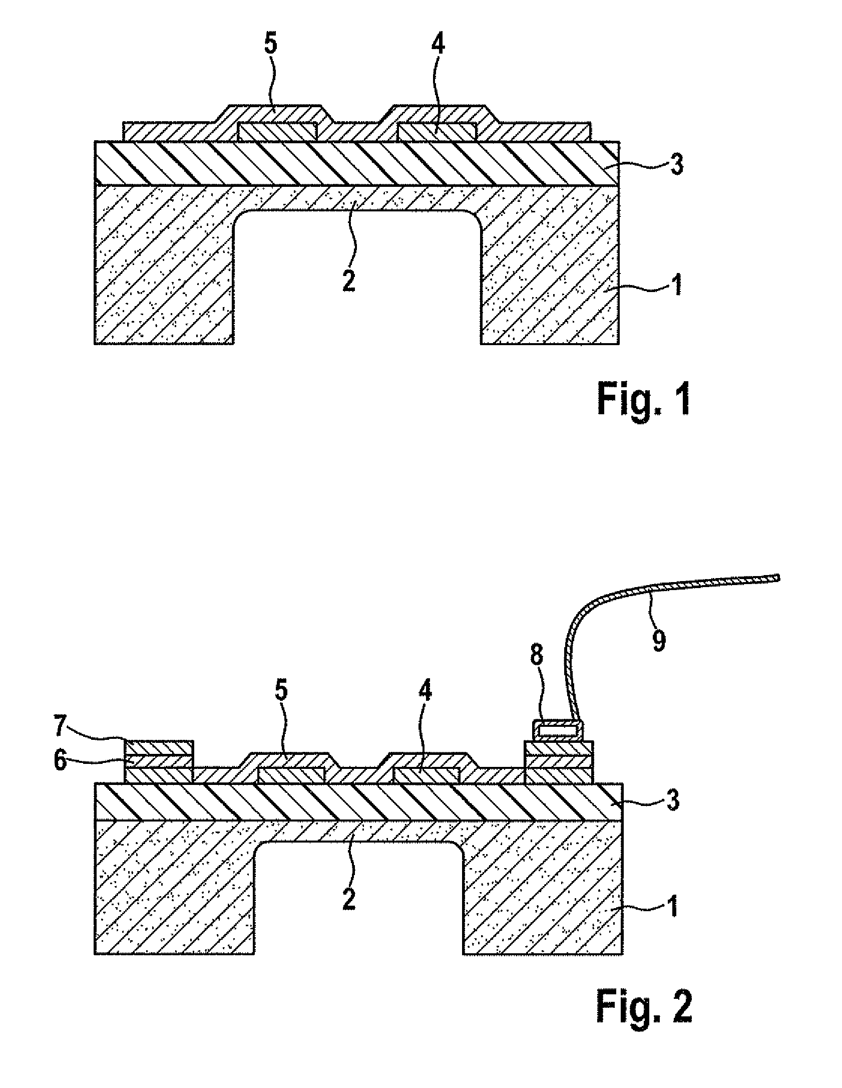 Method for manufacturing a sensor component without passivation, and a sensor component
