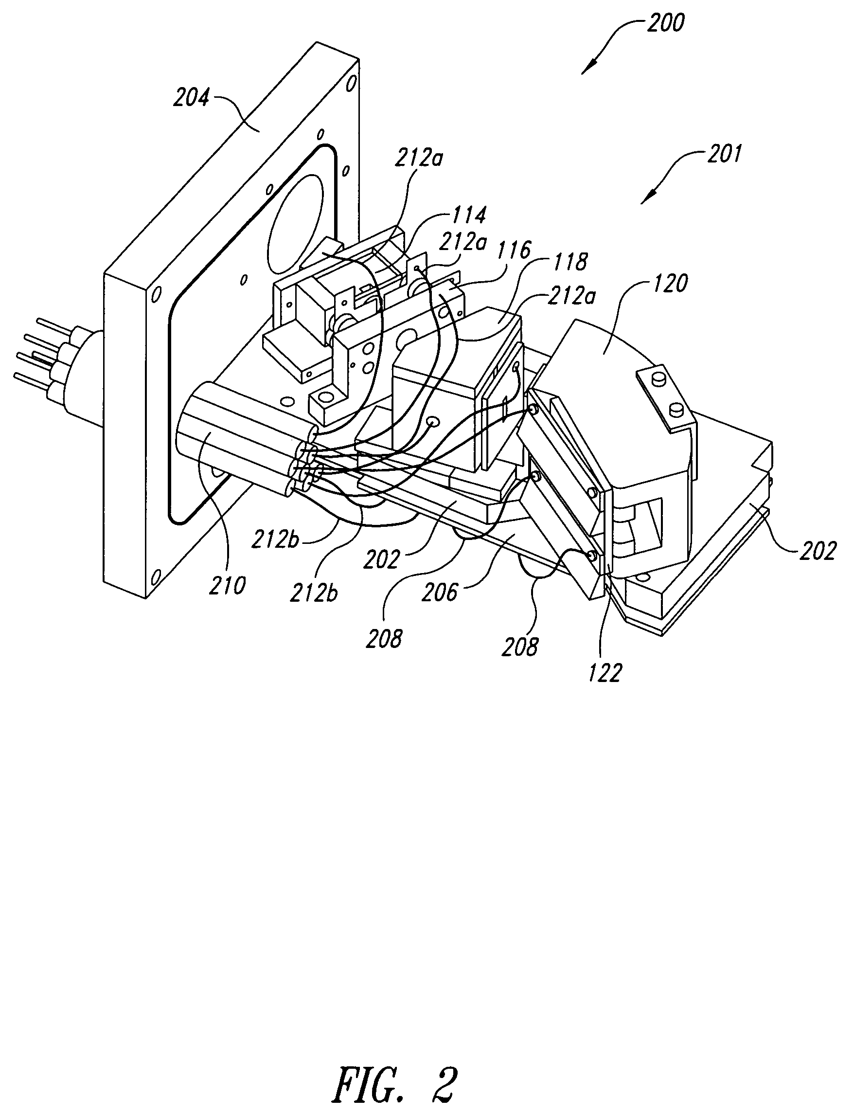Optical bench for a mass spectrometer system