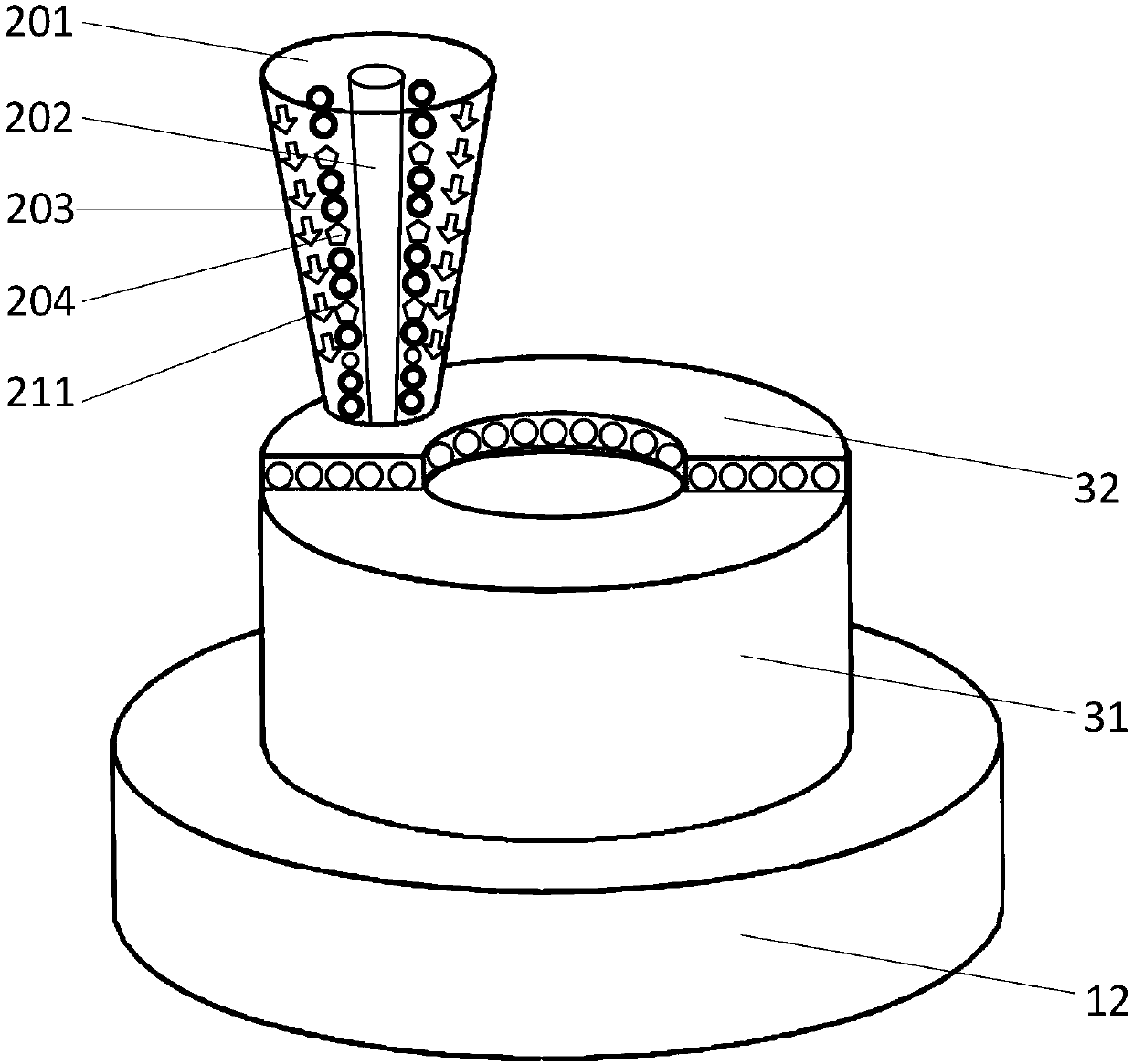 3D printing grinding wheel with cooling channels, laser 3D printer and preparation method of 3D printing grinding wheel