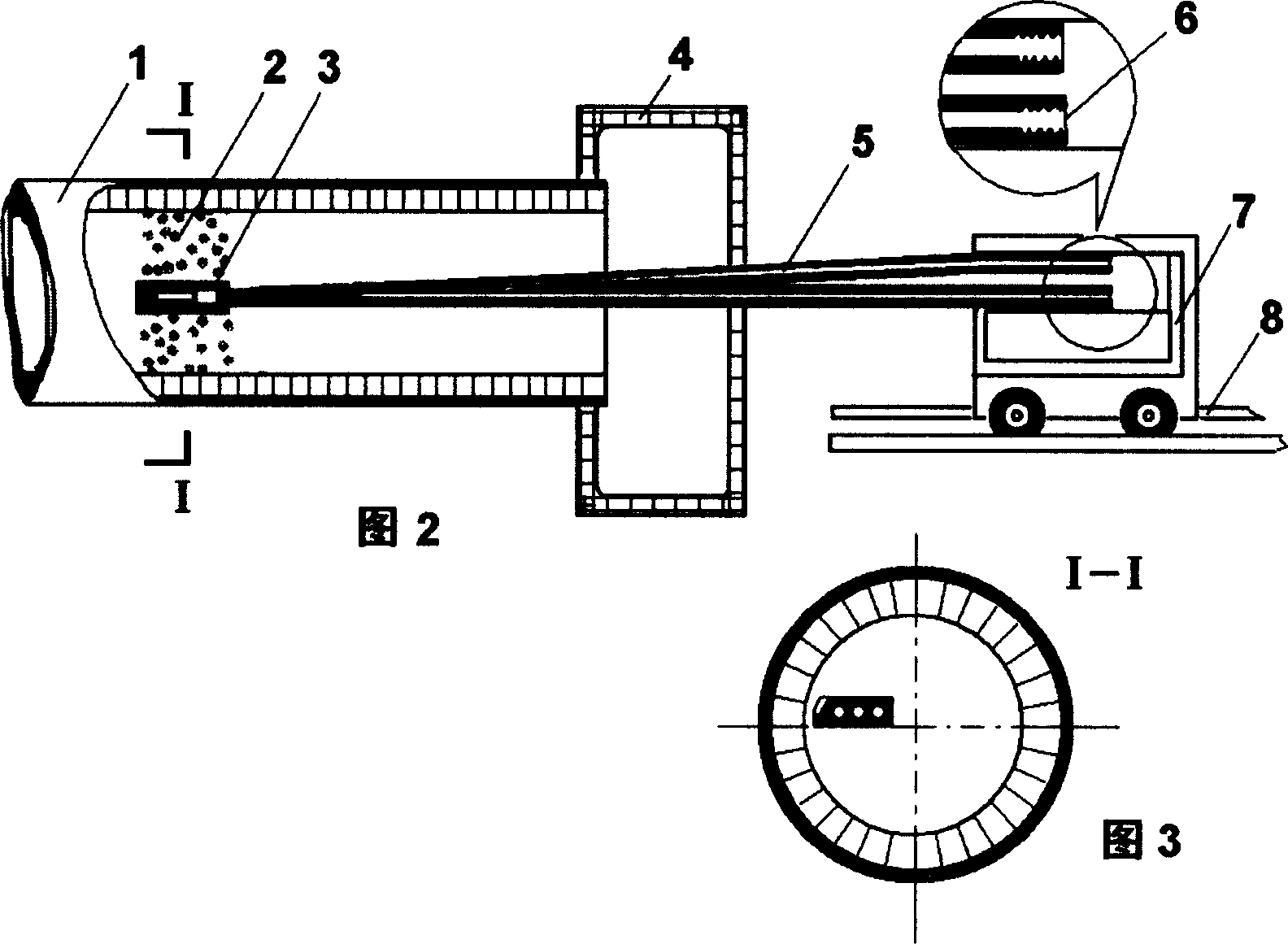 Method and apparatus for clearing rotary kiln ring