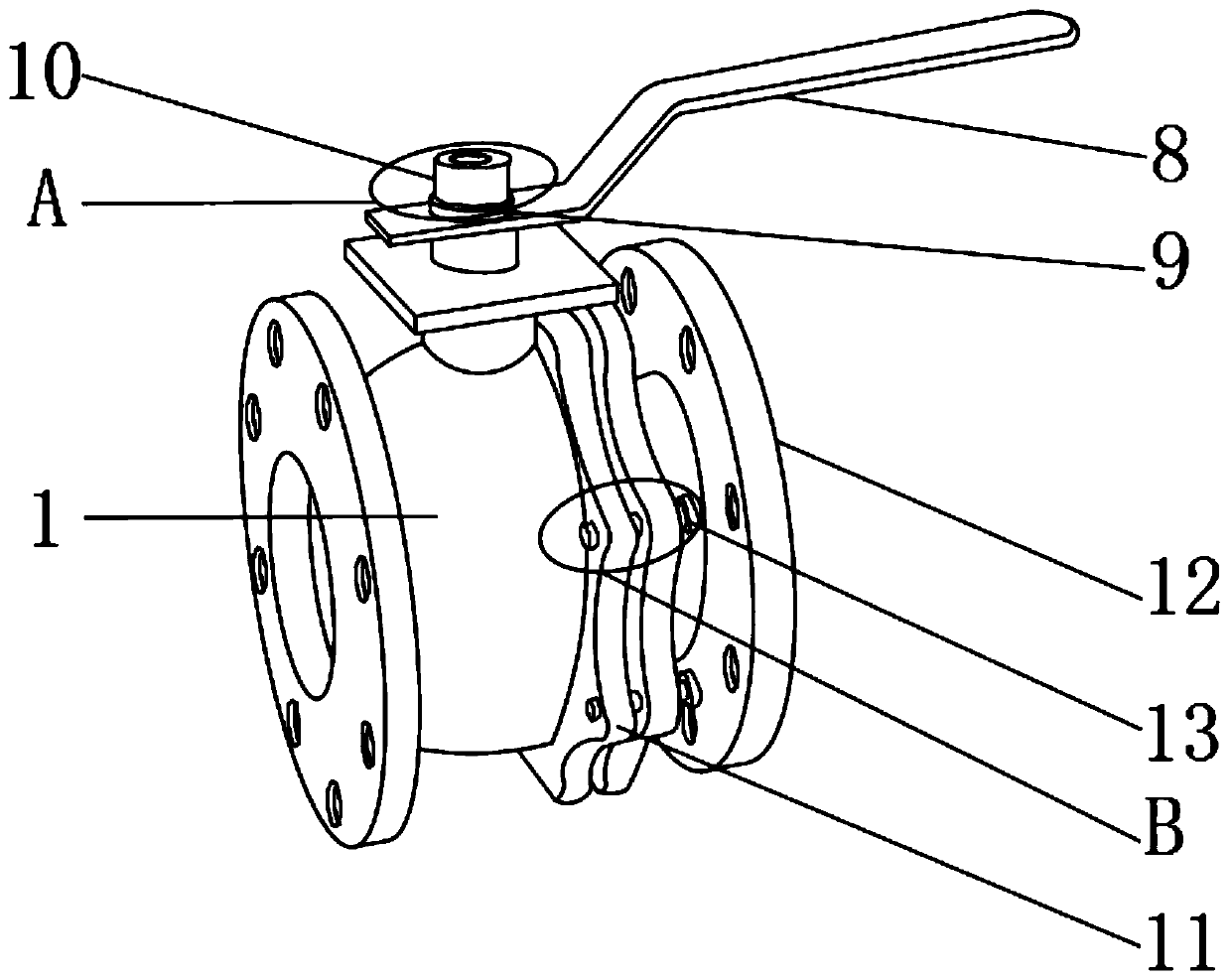 Self-locking type liquid driving type ball valve