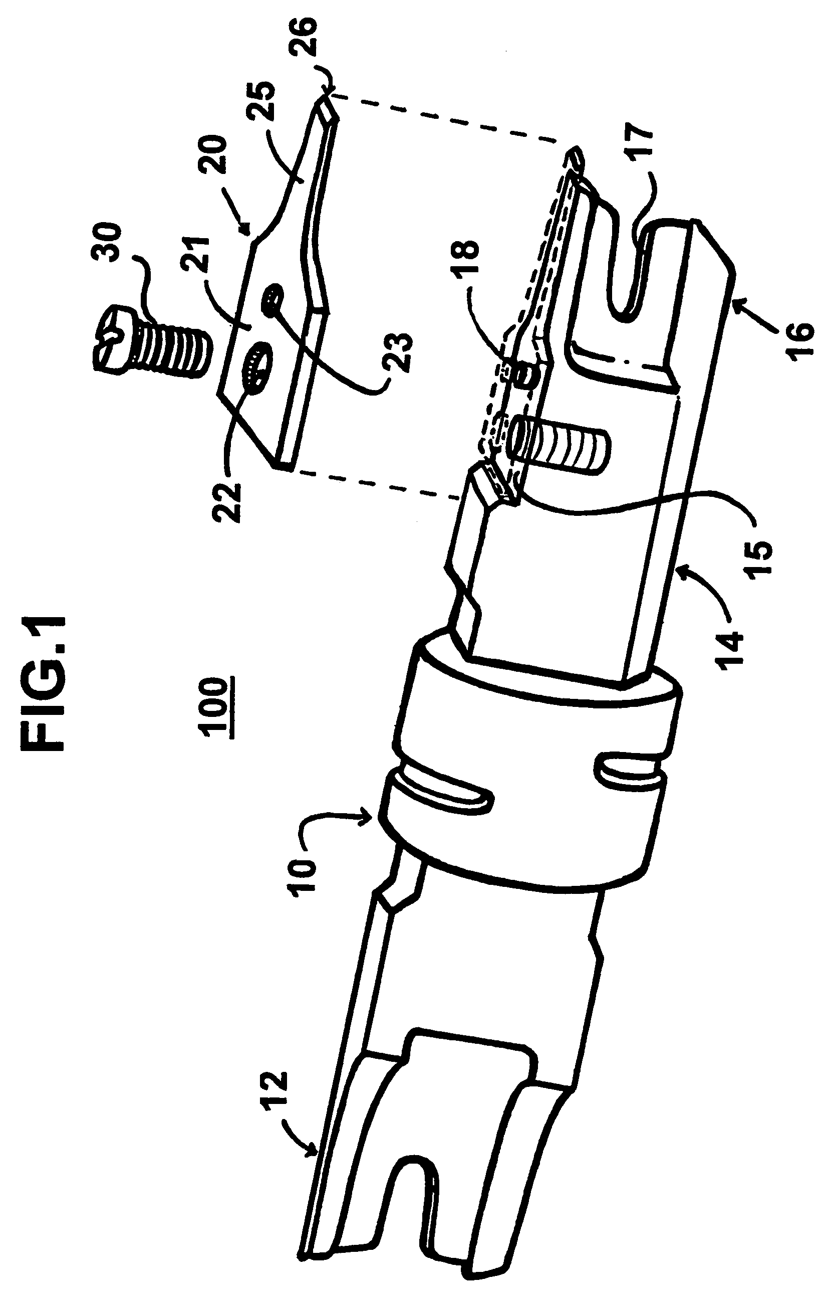 Wire end insert tool with replaceable cutting blade